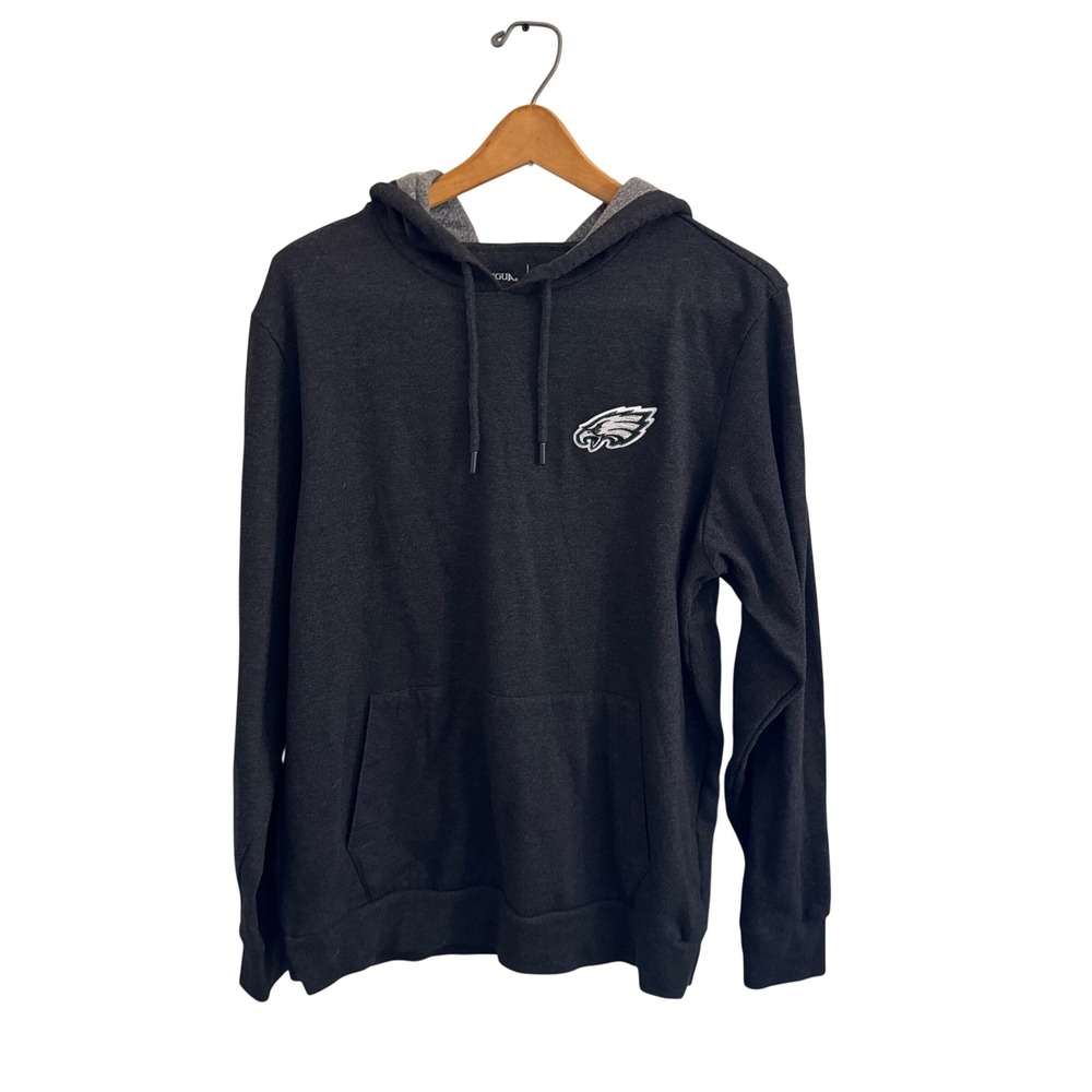 Antigua Philadelphia Eagles NFL Hoodie Mens Medium Charcoal Grey Sweatshirt